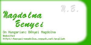 magdolna benyei business card